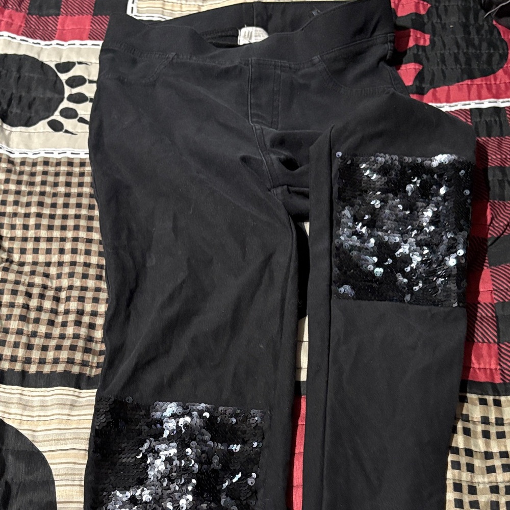 H&M Black Textured Leggings